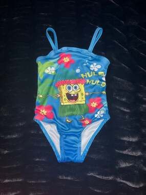 Nickelodeon SpongeBob SquarePants Hula Hula Swimsuit 2T Toddler Girls One Piece